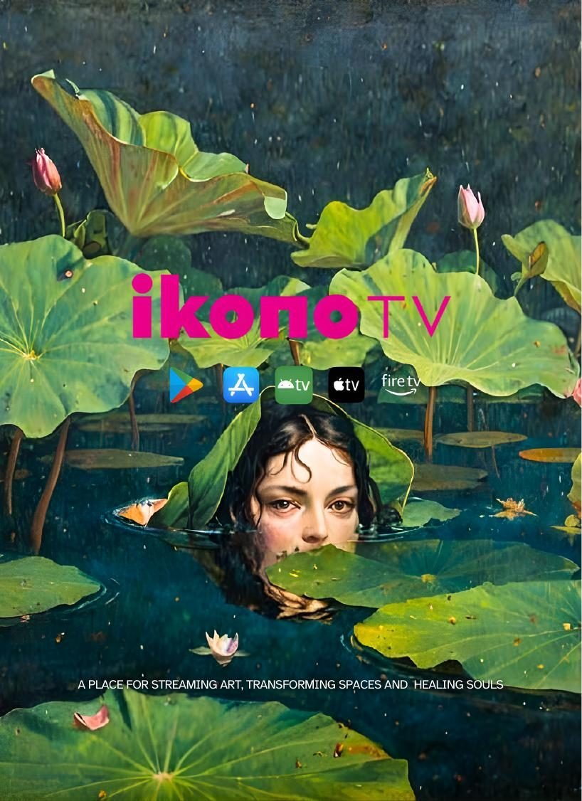 Anuncio de Ikono TV: rostro entre nenúfares