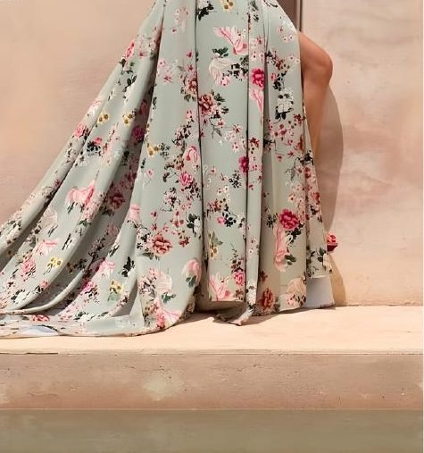 Falda larga estampada de flores, de Alejandro Resta